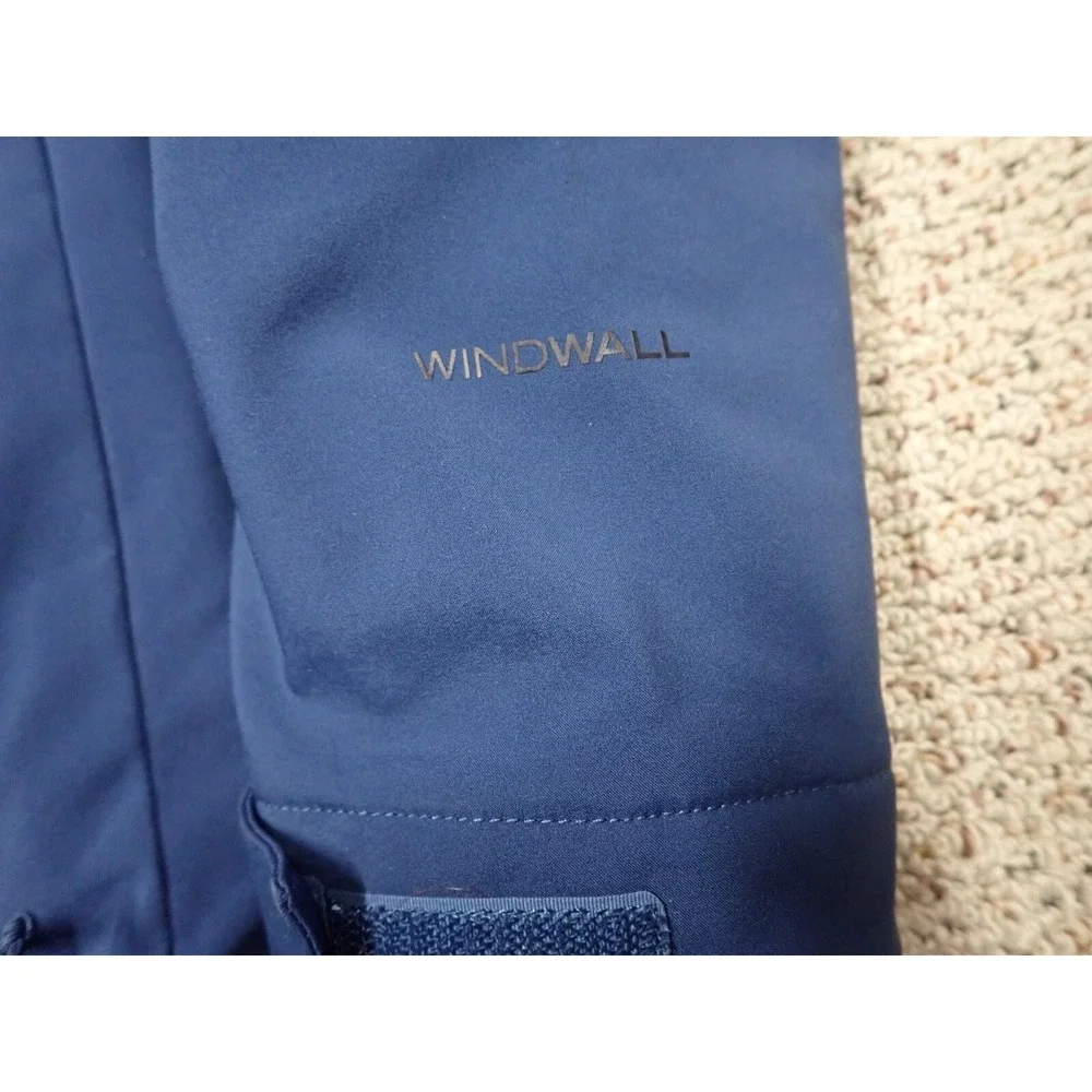 The North Face WindWall Jacket Mens Small Blue Excellent Hooded Softshell Zip